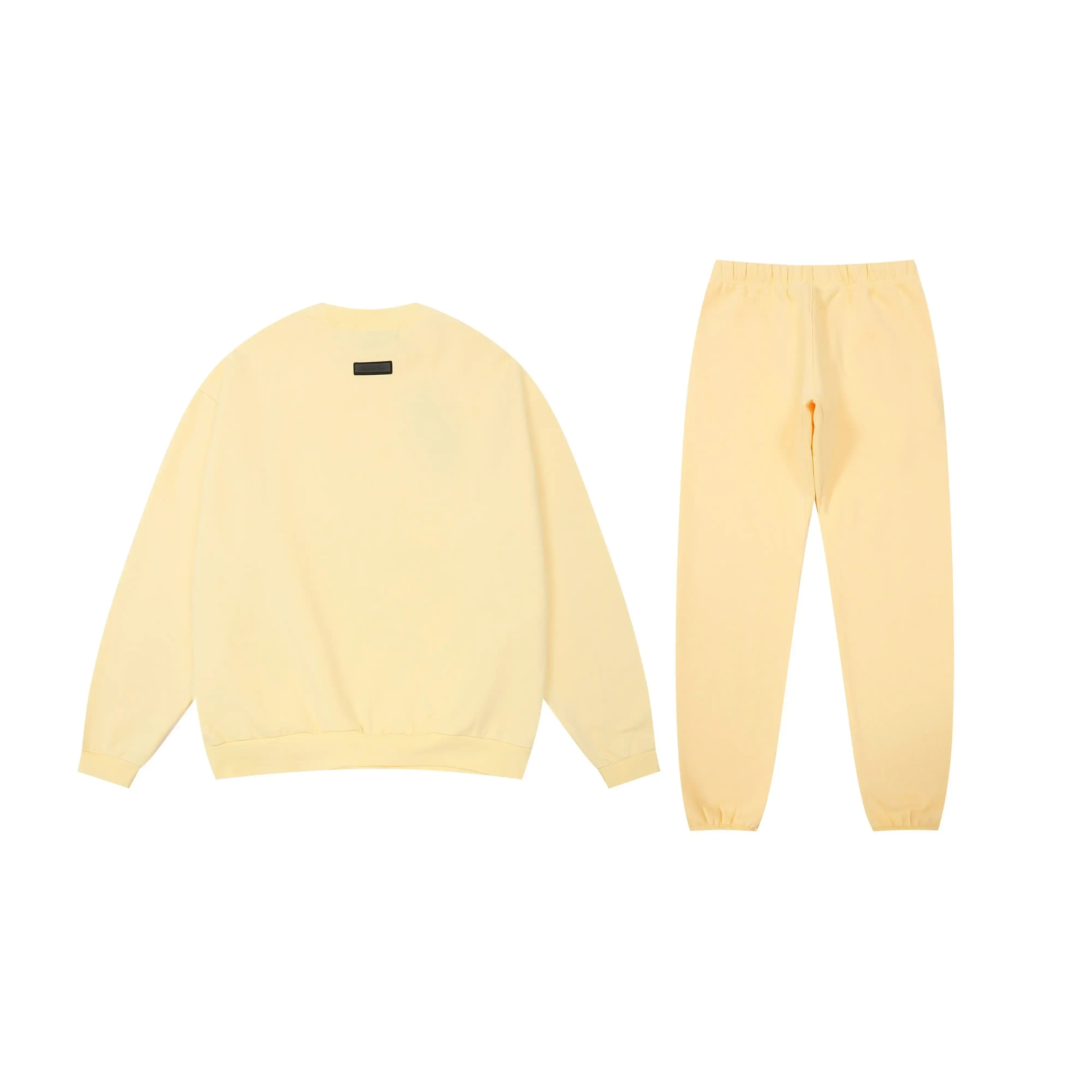 White Font ESSENTIALS FOG Clothing Garden Light Yellow Tracksuit 2