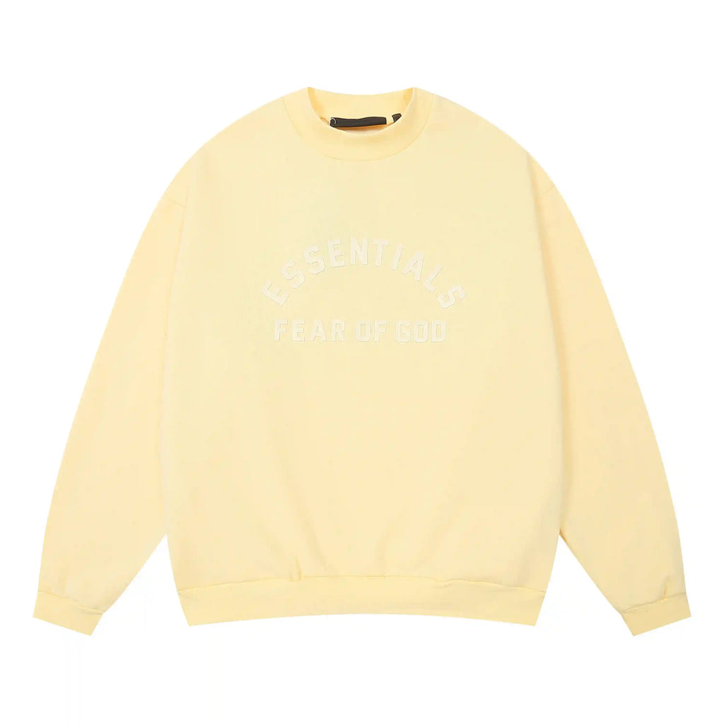 White Font ESSENTIALS FOG Clothing Garden Light Yellow Tracksuit 3