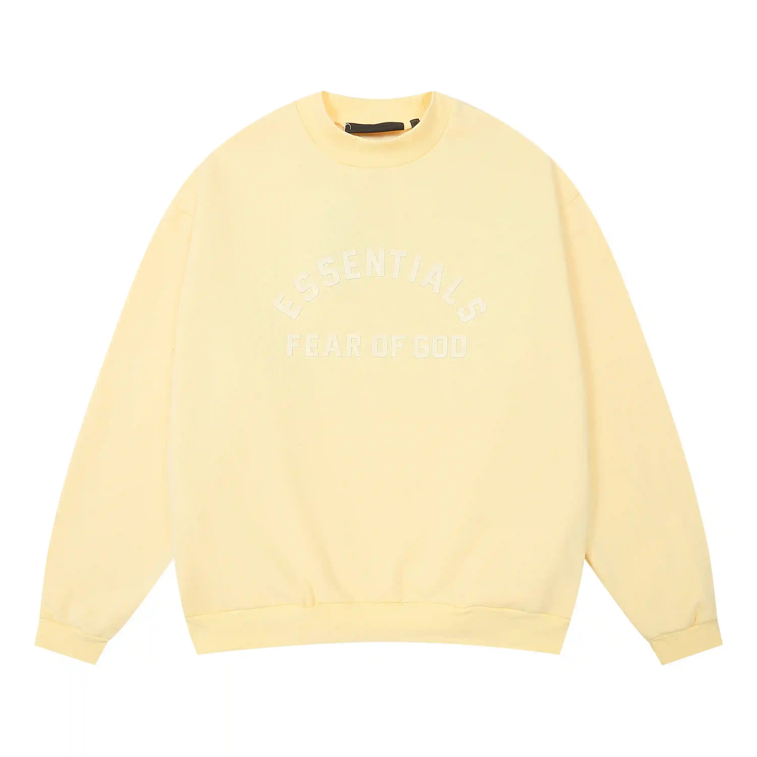 White Font ESSENTIALS FOG Clothing Garden Light Yellow Tracksuit 3
