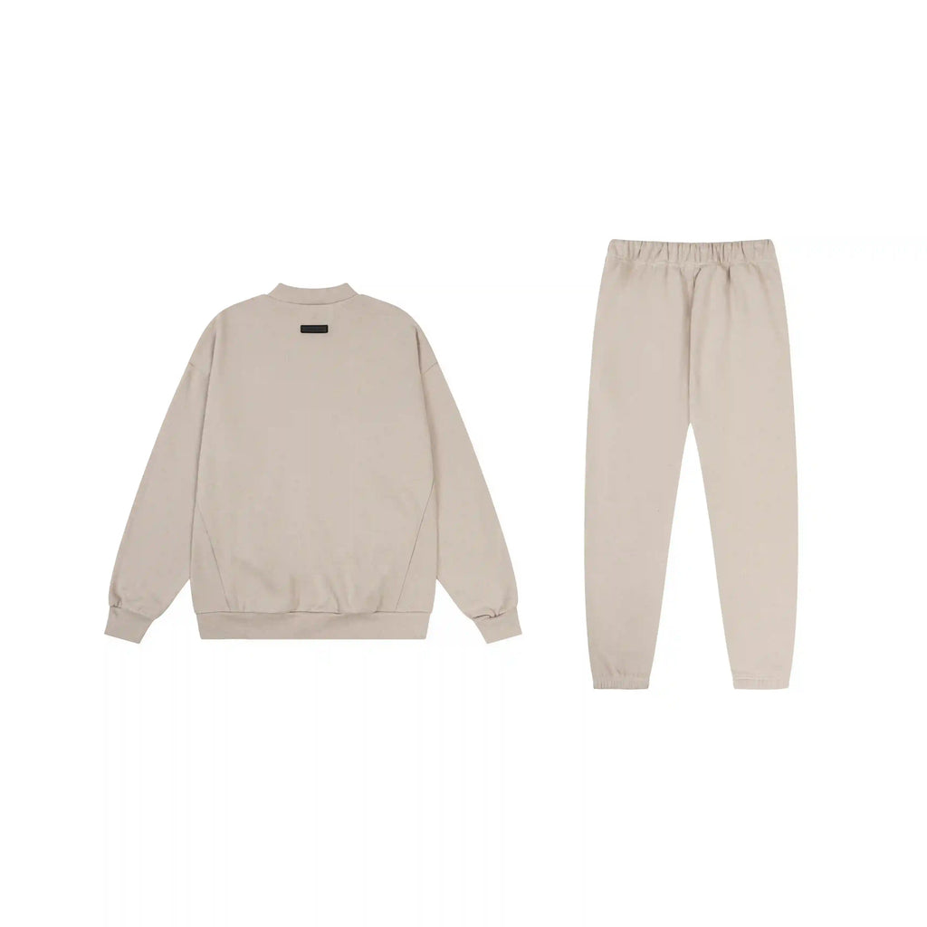 White Font ESSENTIALS FOG Clothing Oatmeal Tracksuit 2