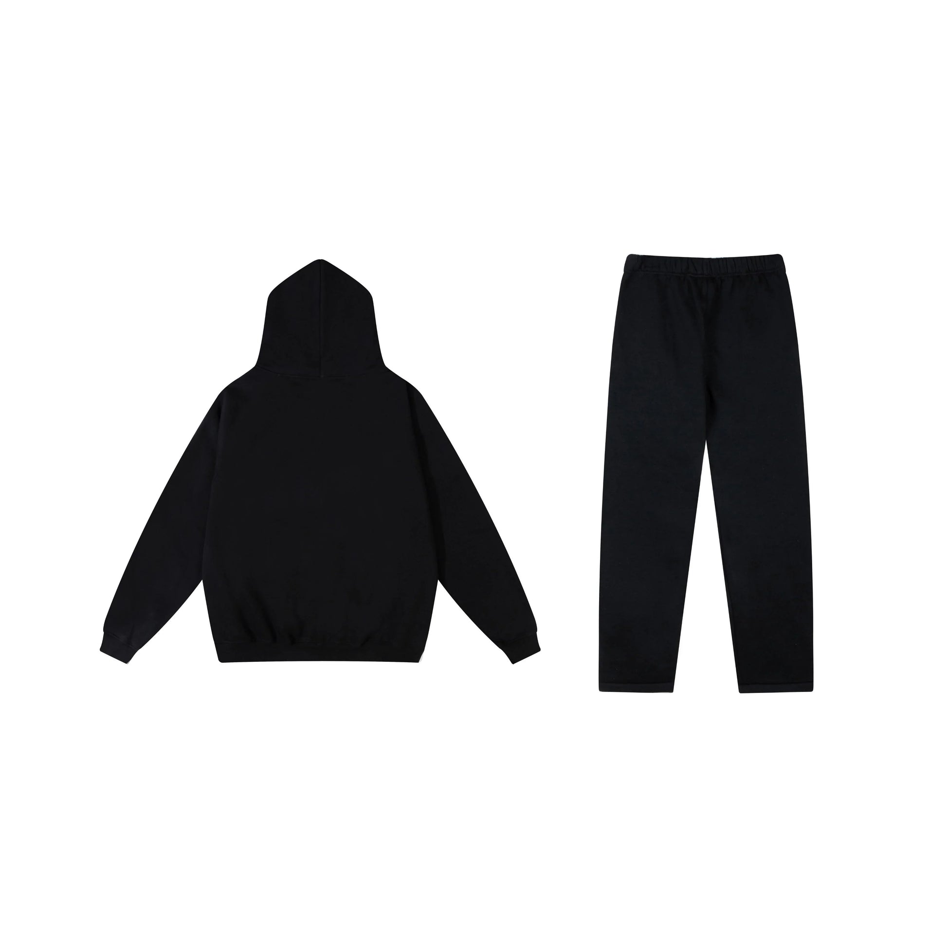 Essentials tracksuit black angled view relaxed fit set