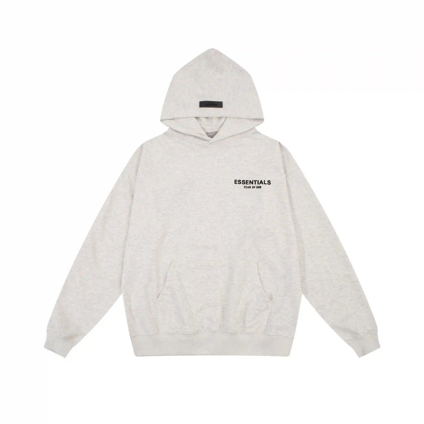 Essentials Eggshell hoodie set branding detail close-up