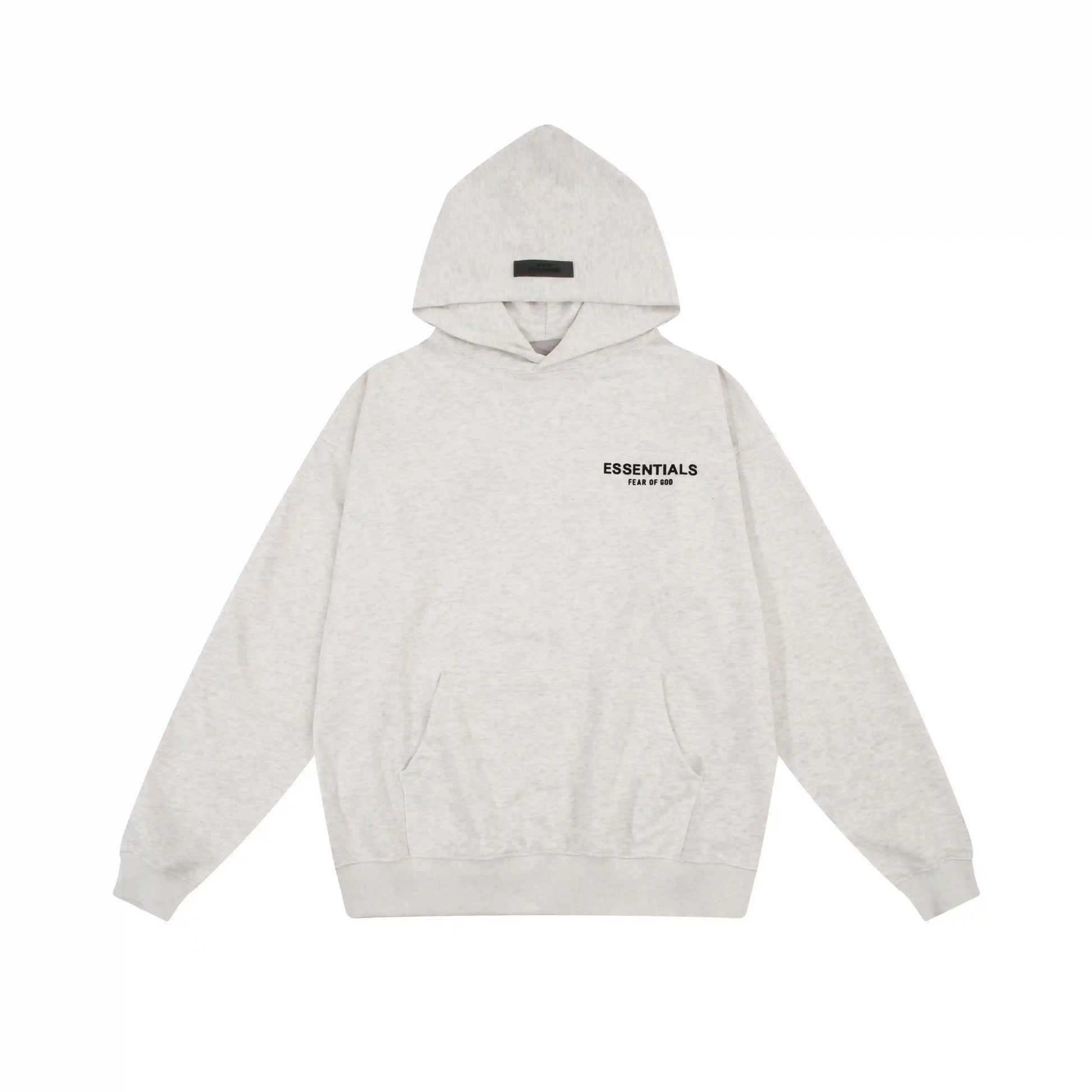 Essentials Eggshell hoodie set branding detail close-up