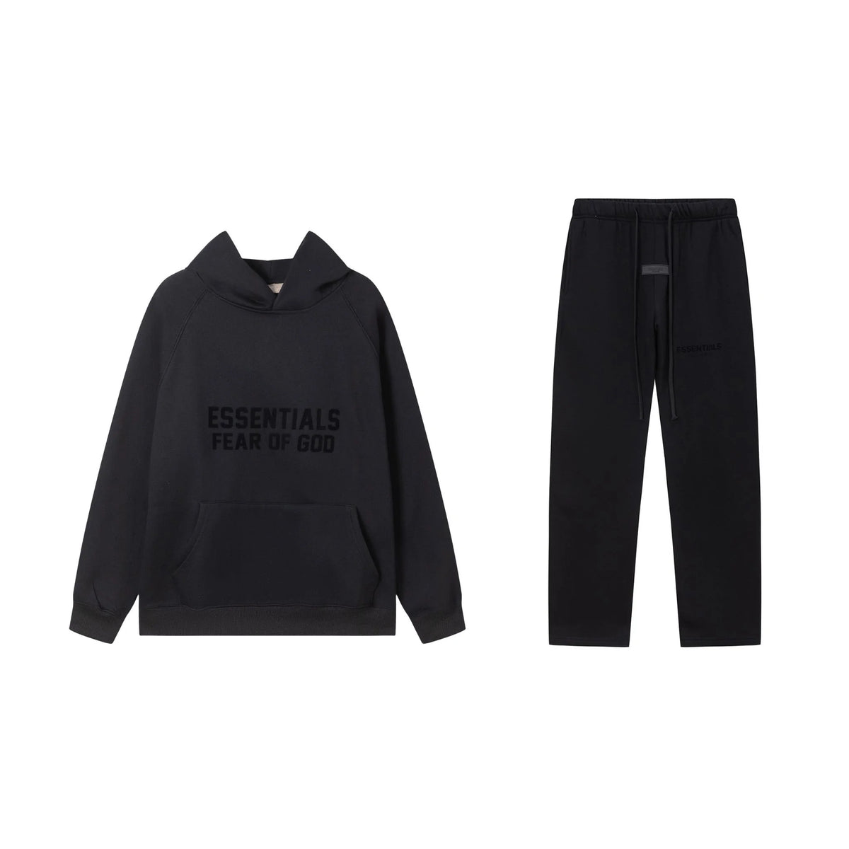 Essentials Black Timeless Comfort Fleece Tracksuit – Everyday Casual Set