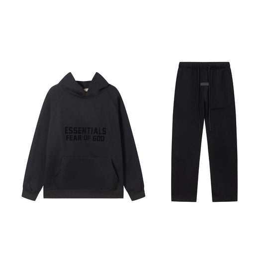 Essentials Black Timeless Comfort Fleece Tracksuit – Everyday Casual Set