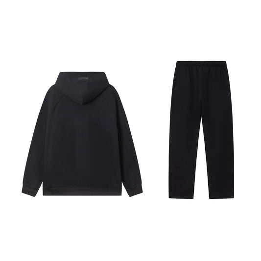 Essentials Black Timeless Comfort Fleece Tracksuit – Everyday Casual Set