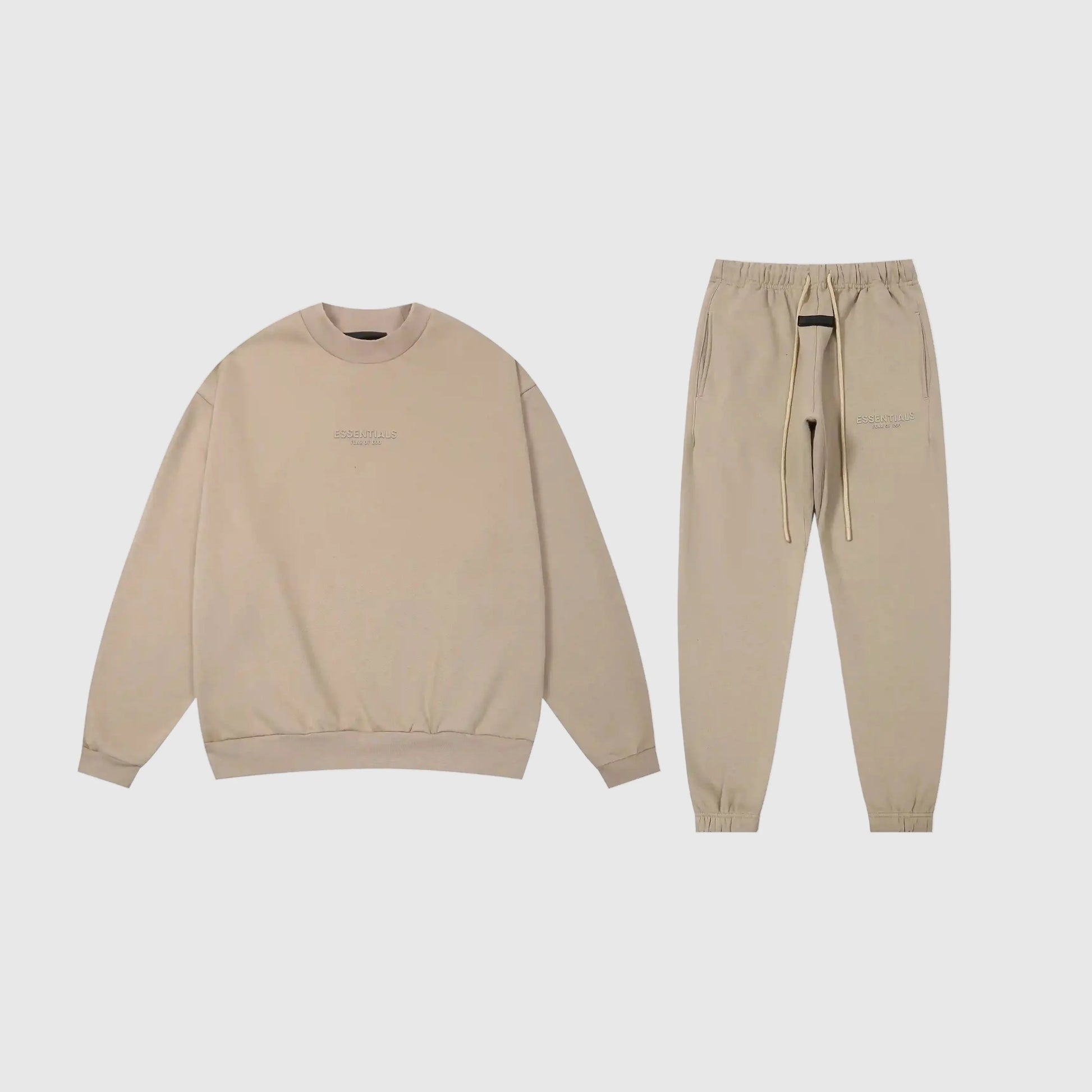 Essentials ash fleece tracksuit set with relaxed fit by Fear Of God