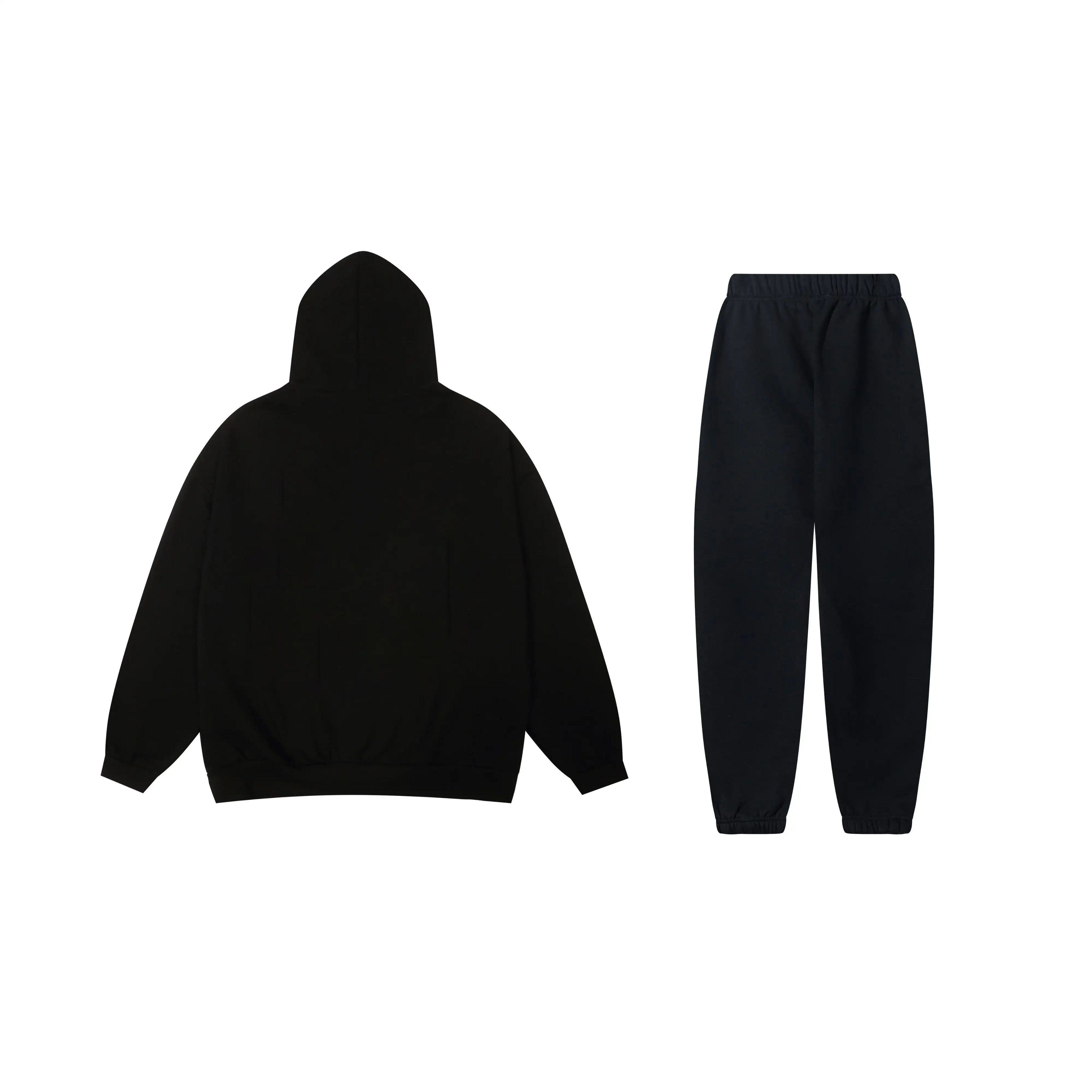 Essentials black casual fleece joggers with elastic waistband comfort by Fear Of God


