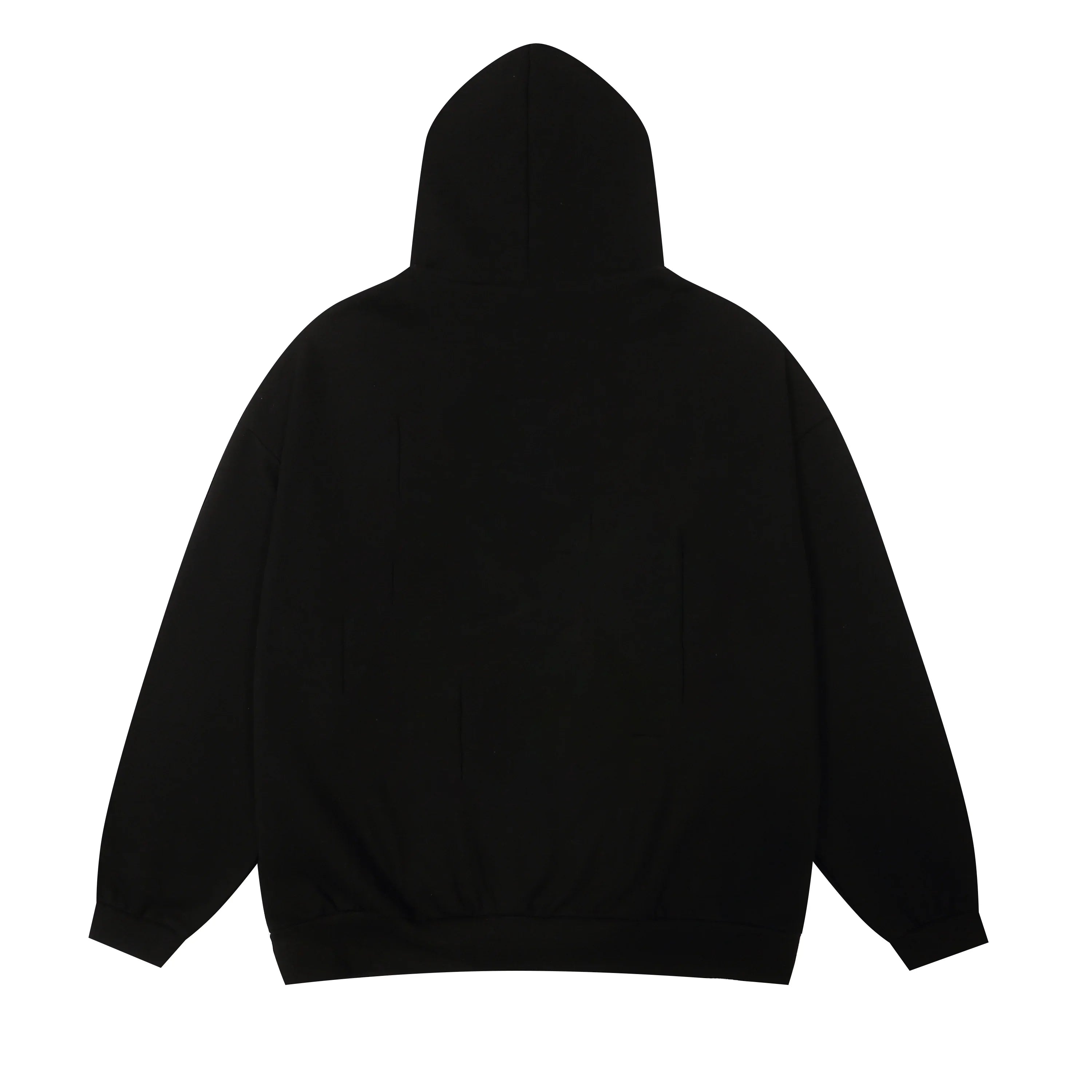 Back view of Essentials black casual fleece tracksuit by Fear Of God

