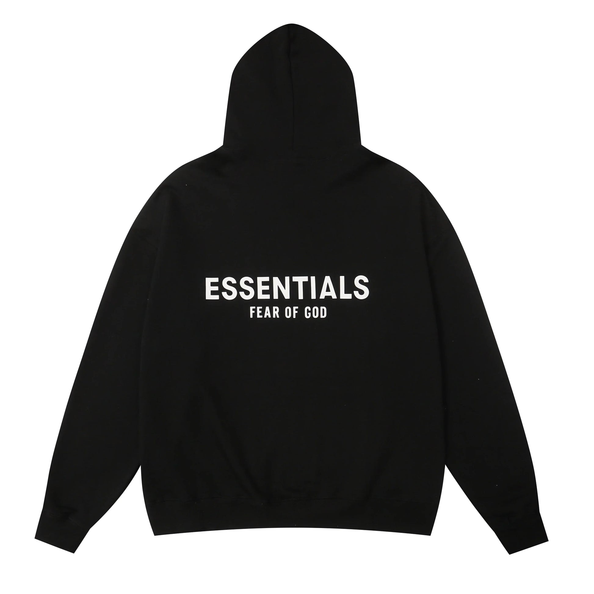 Design details of Essentials black comfort fleece set by Fear Of God
