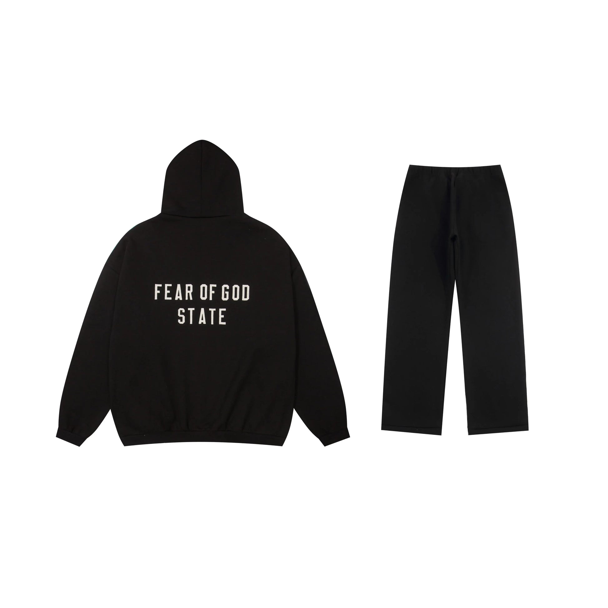 Essentials black cozy fleece hoodie with soft interior detail by Fear Of God