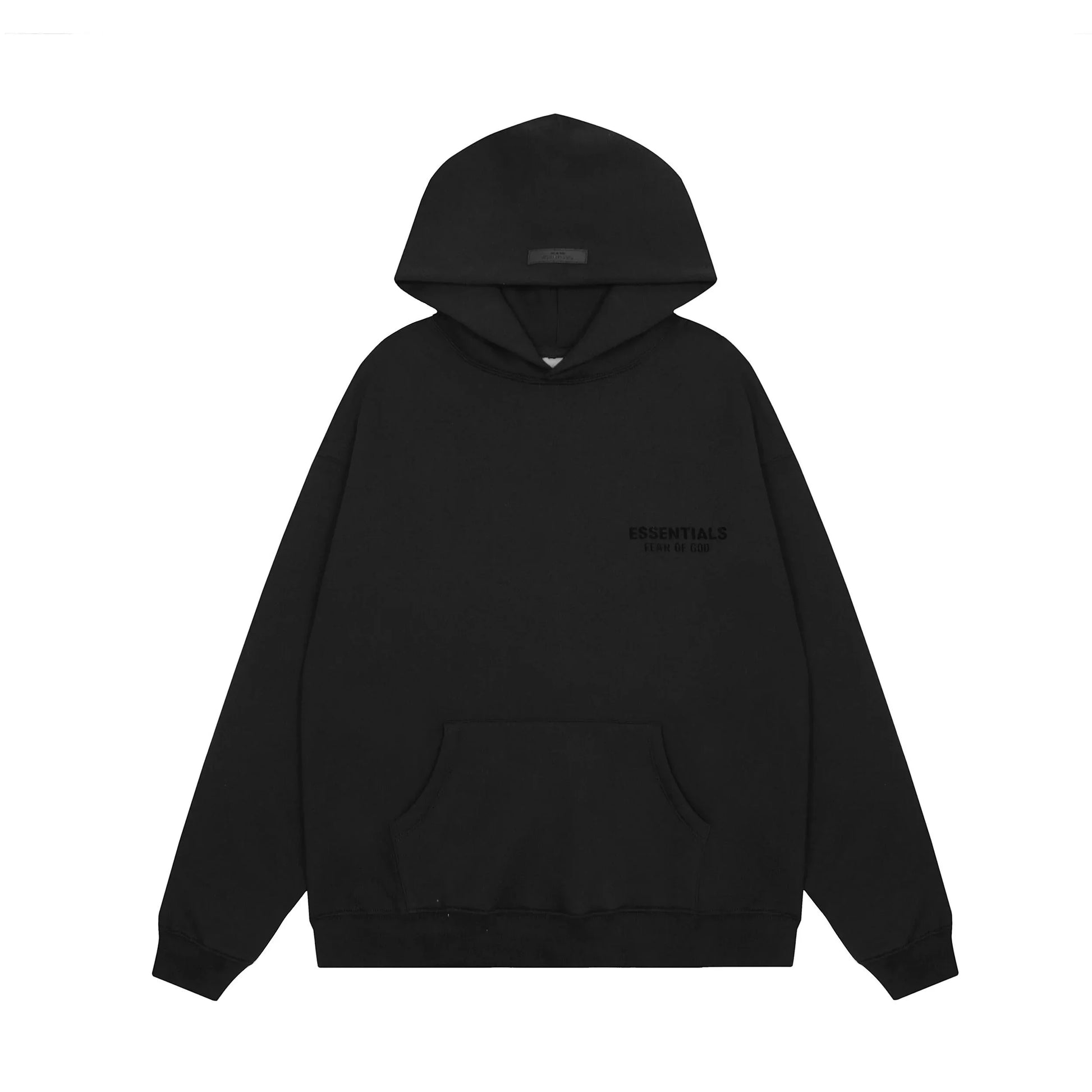 Essentials black everyday fleece joggers with elastic waistband comfort by Fear Of God