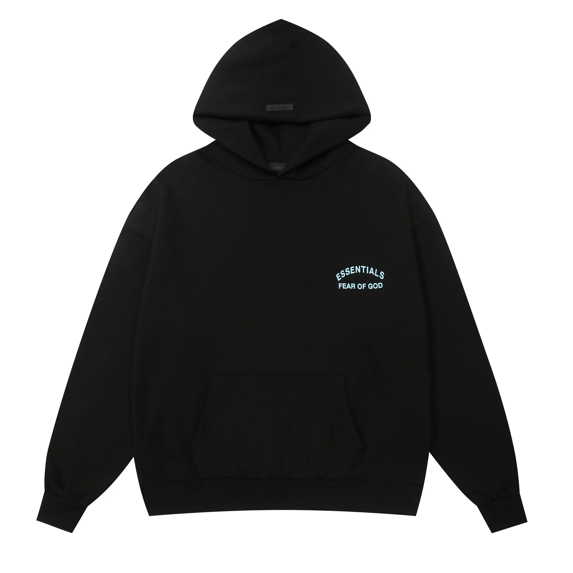 Essentials black fleece joggers with elastic waistband comfort by Fear Of God
