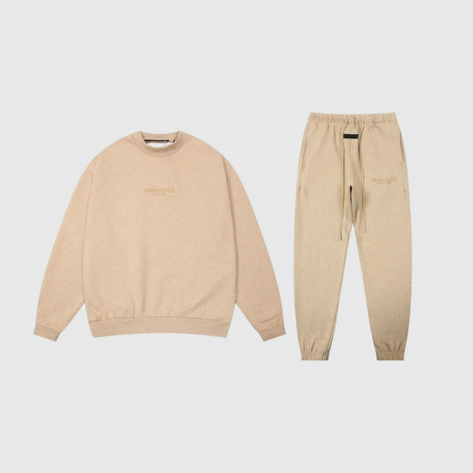 Back view of Essentials calm shell fleece tracksuit set by Fear Of God
