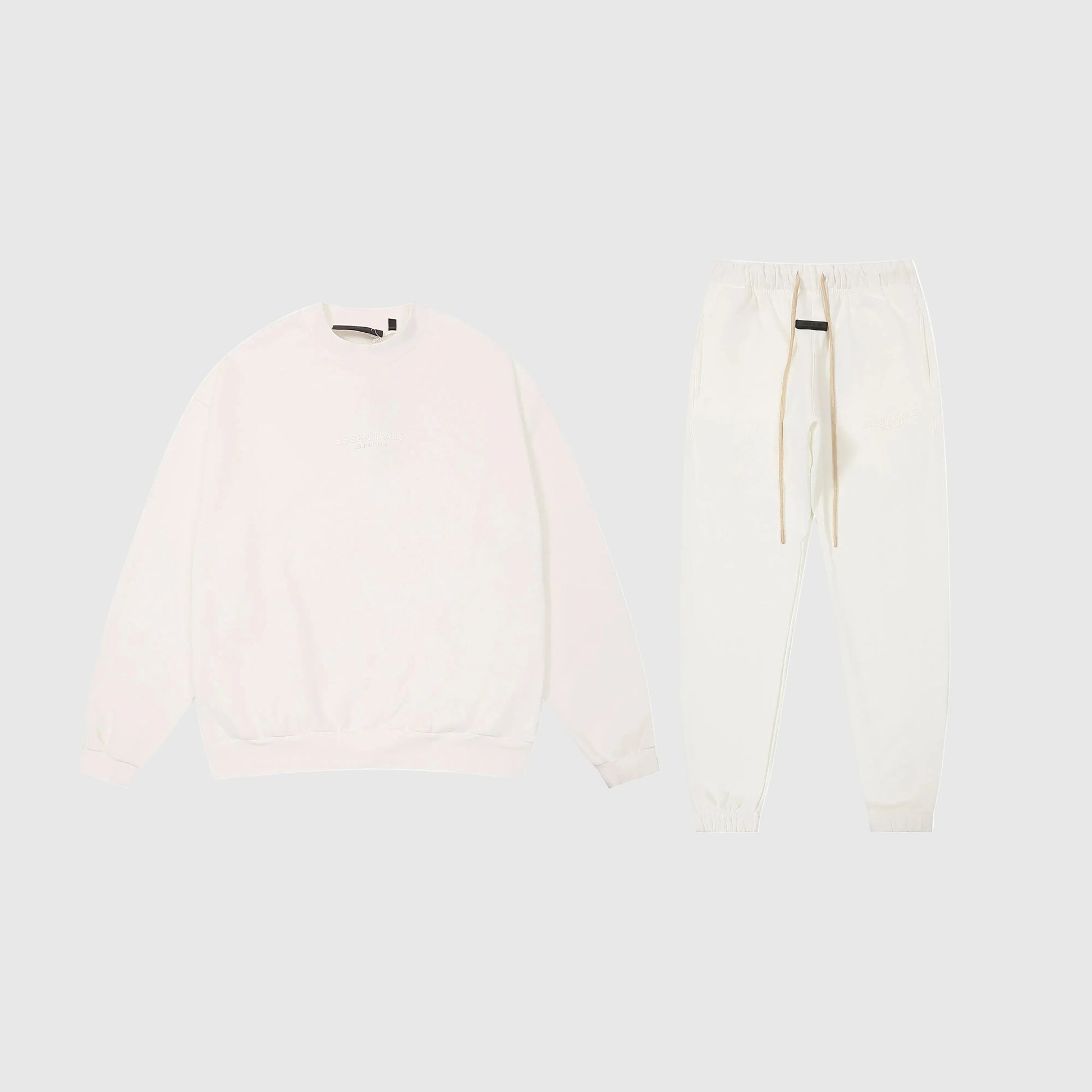 Essentials eggshell fleece tracksuit set by Fear Of God with relaxed fit