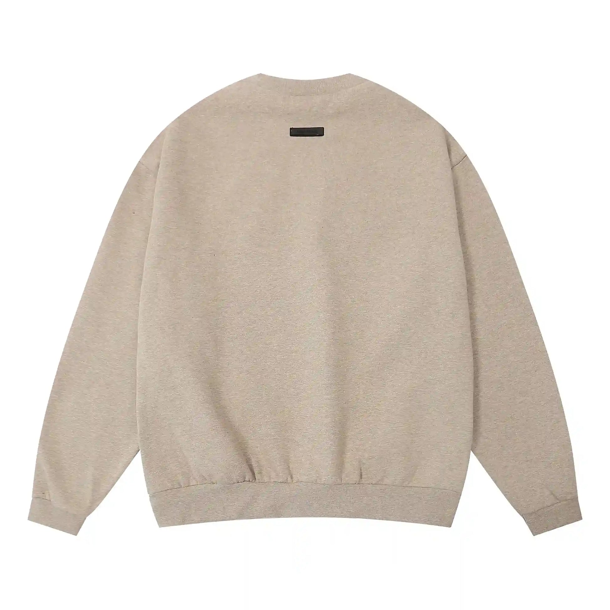 Design details of Essentials heathered grey fleece tracksuit by Fear Of God