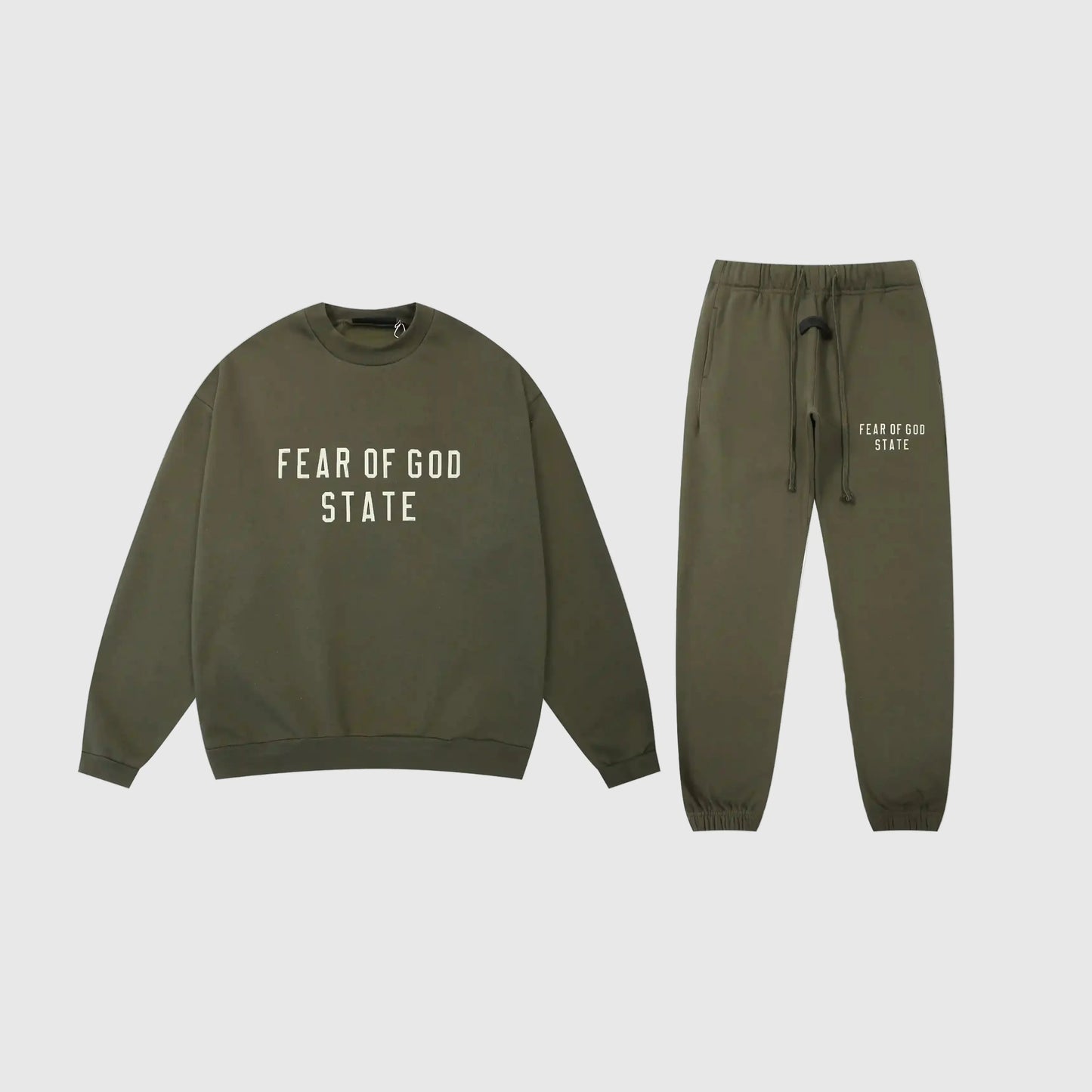 Essentials hemlock comfort fleece tracksuit set with relaxed fit by Fear Of God