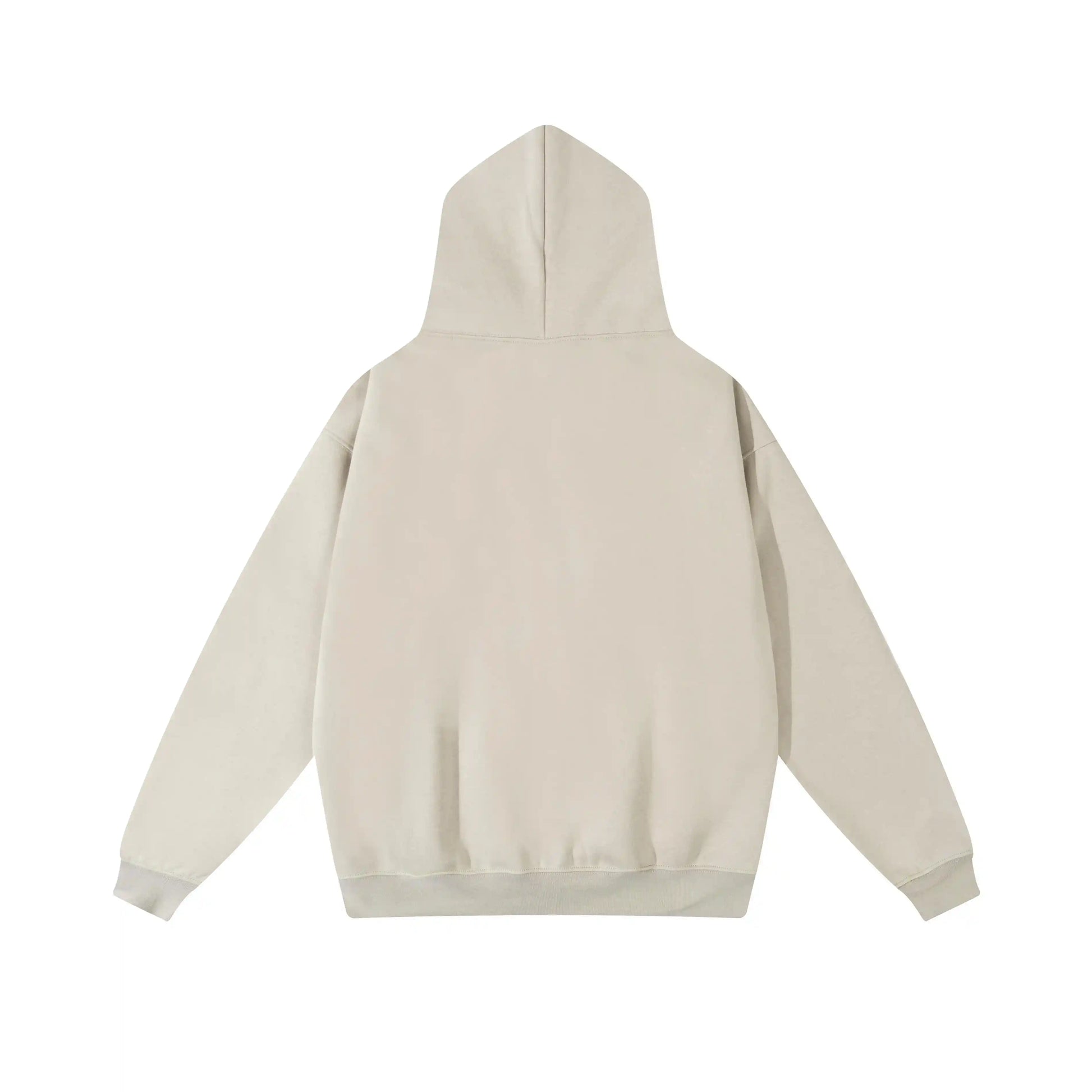 Design details of Essentials light heather oatmeal fleece tracksuit by Fear Of God