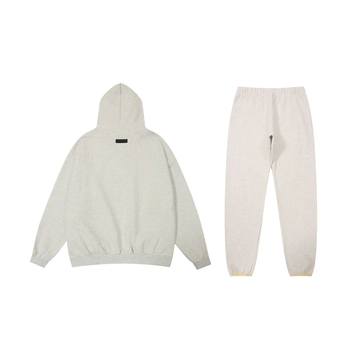 Essentials light oatmeal fleece hoodie with soft interior detail by Fear Of God