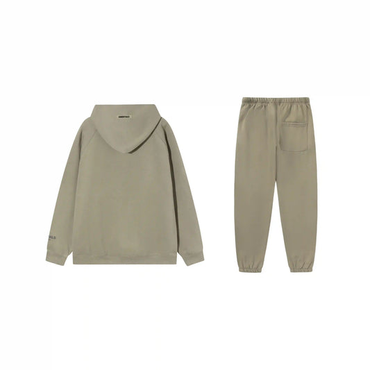 Essentials sandrift casual fleece hoodie with soft interior detail by Fear Of God