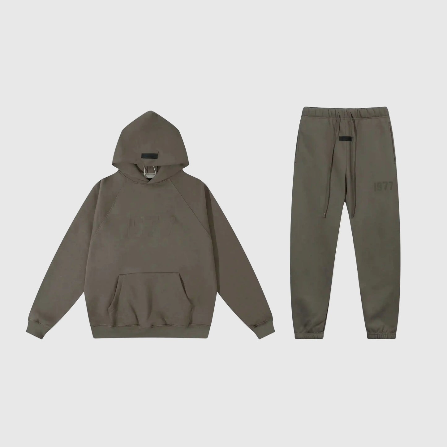 Essentials sandrift fleece hoodie with soft interior detail by Fear Of God