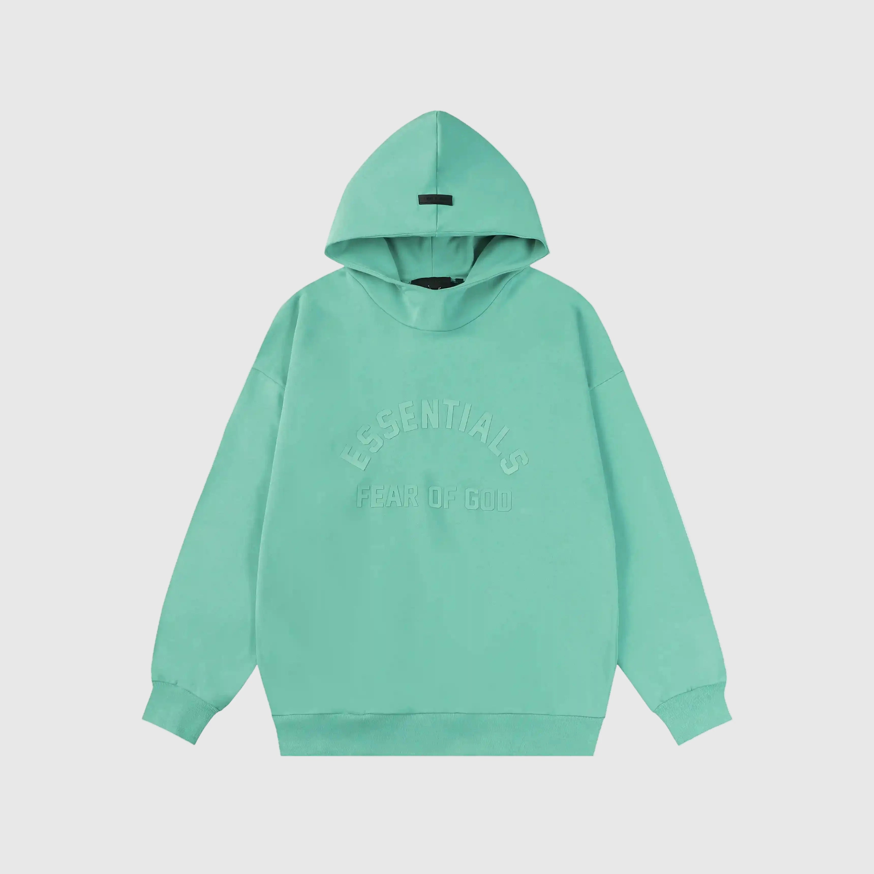 essentials aqua green hoodie relaxed fit streetwear