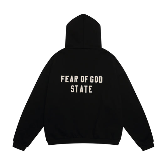 essentials black zip hoodie fleece casual pullover