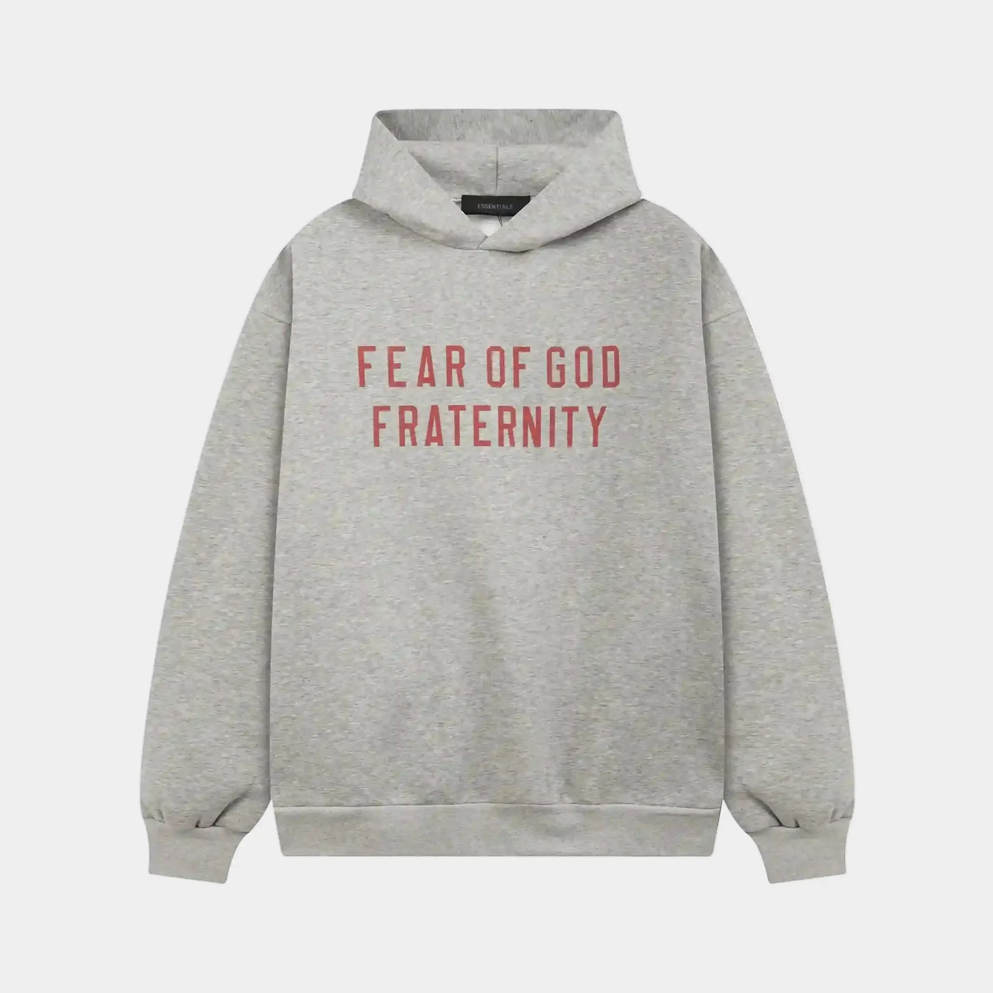 essentials heather oatmeal hoodie relaxed fit streetwear