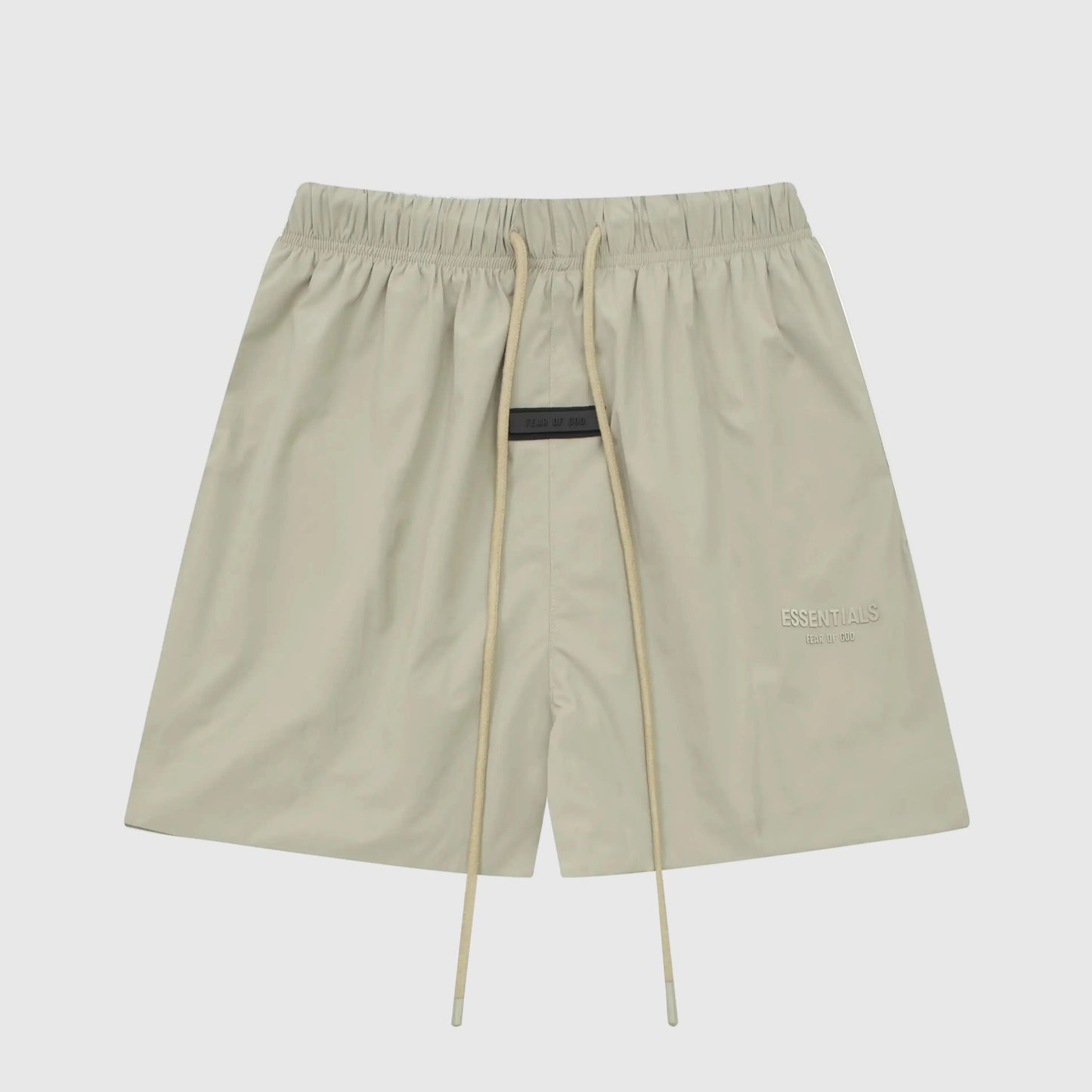 Essentials Fear of God heather grey shorts with elastic drawstring waistband and side pockets