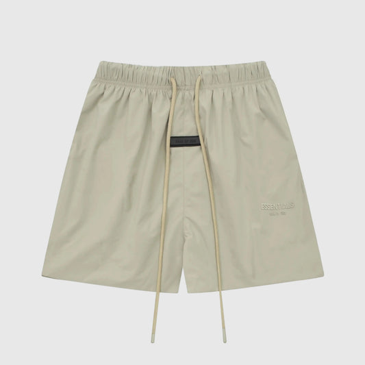 Essentials Fear of God heather grey shorts with elastic drawstring waistband and side pockets