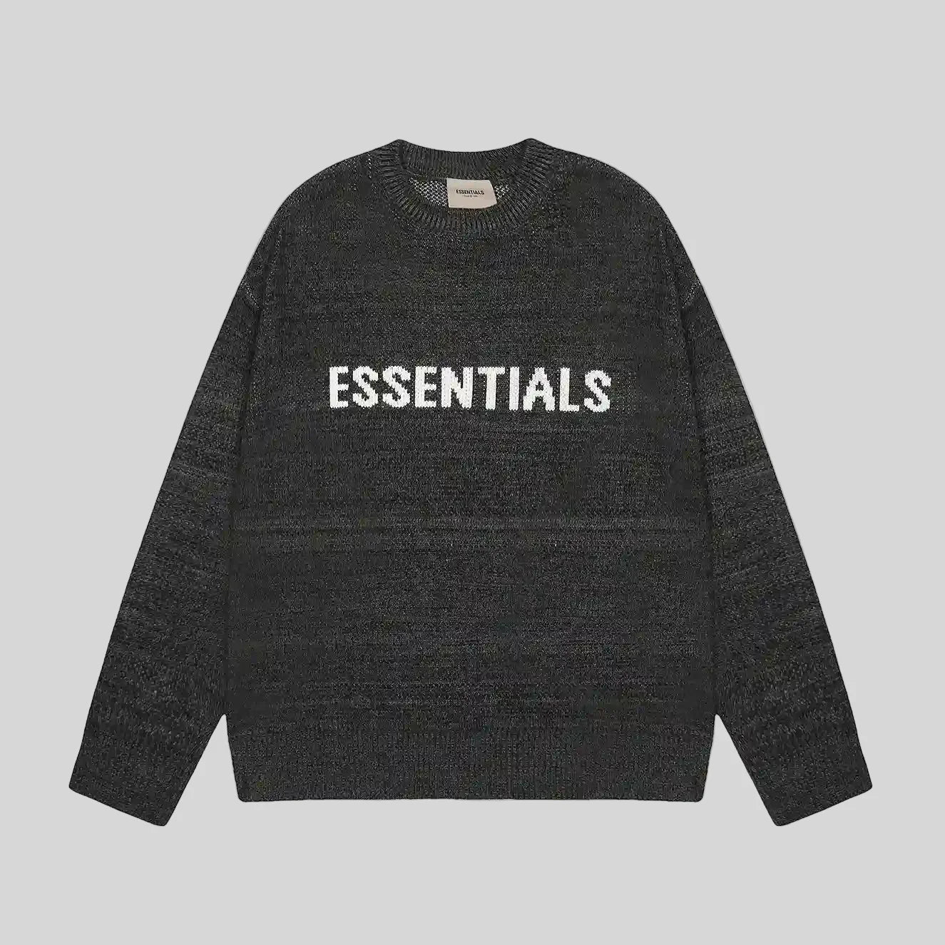 essentials black sweatshirt relaxed fit streetwear