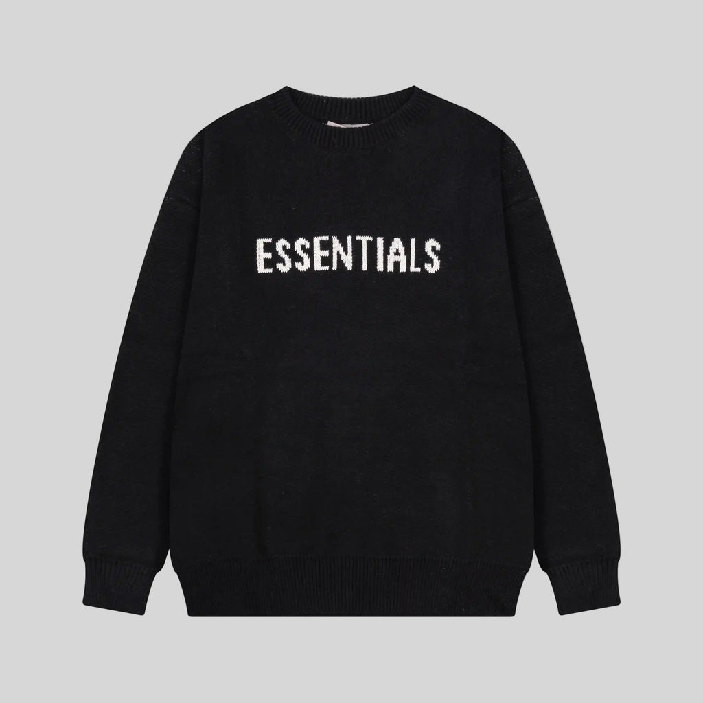 long Sleeves Essentials Clothing Black Sweatshirt Front 