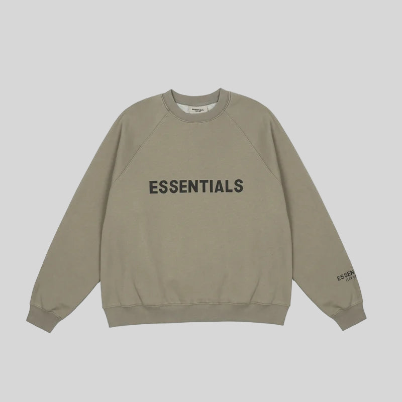 long Sleeves Heathered Grey Essentials Clothing Sweatshirt Front 