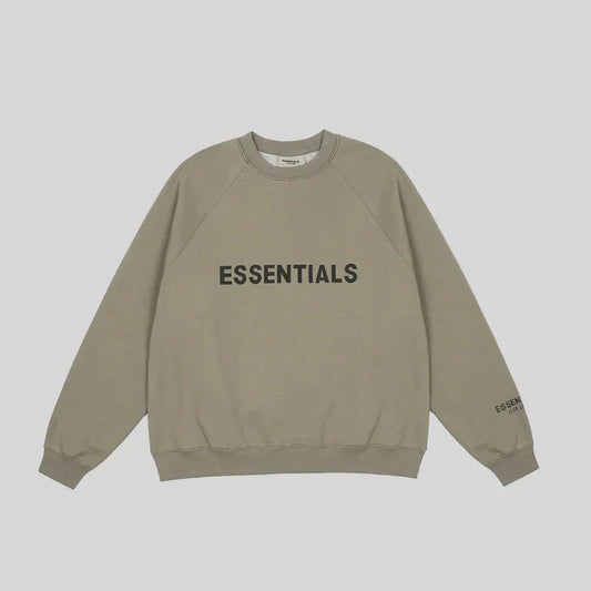 essentials heathered grey sweatshirt relaxed fit streetwear