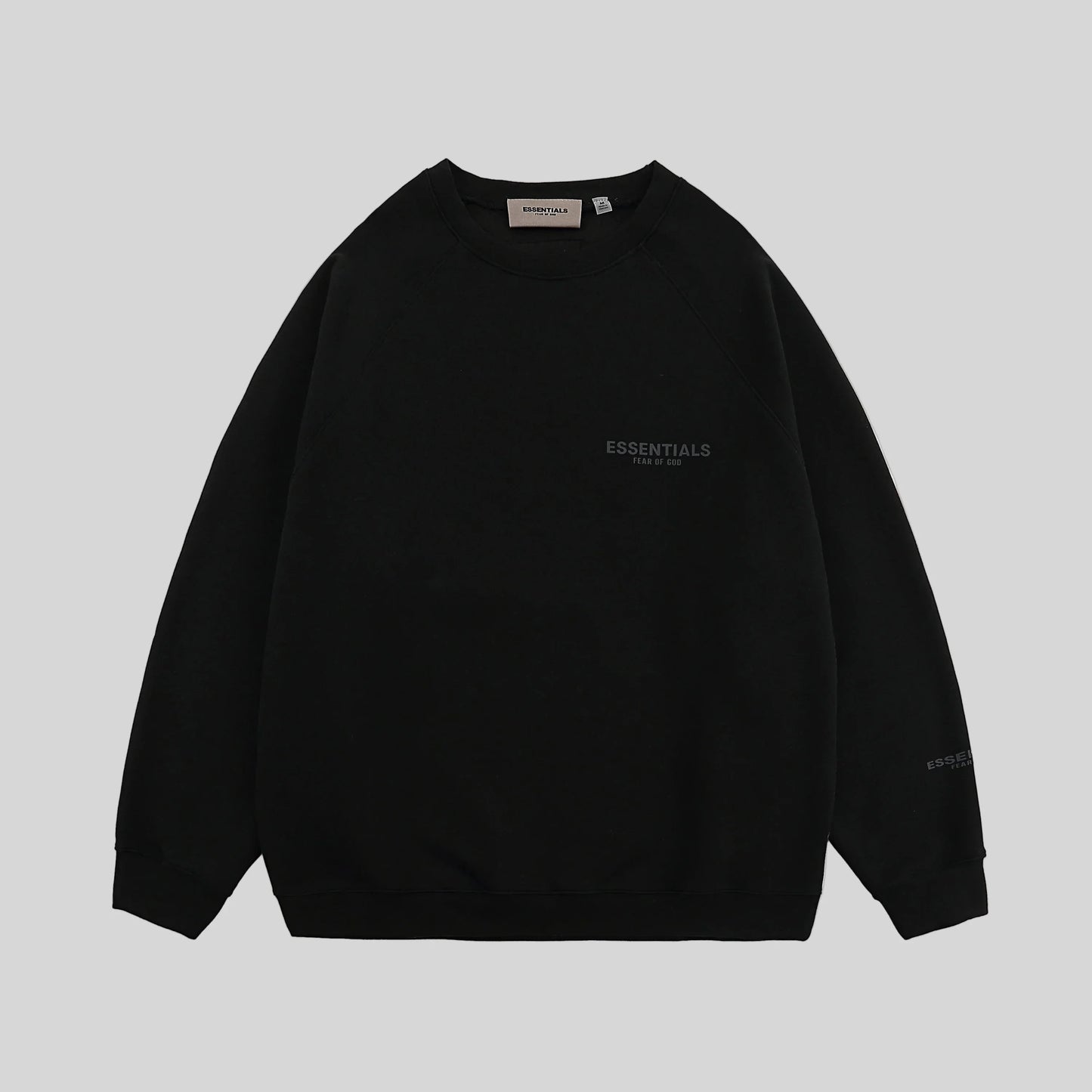 essentials black sweatshirt relaxed fit streetwear