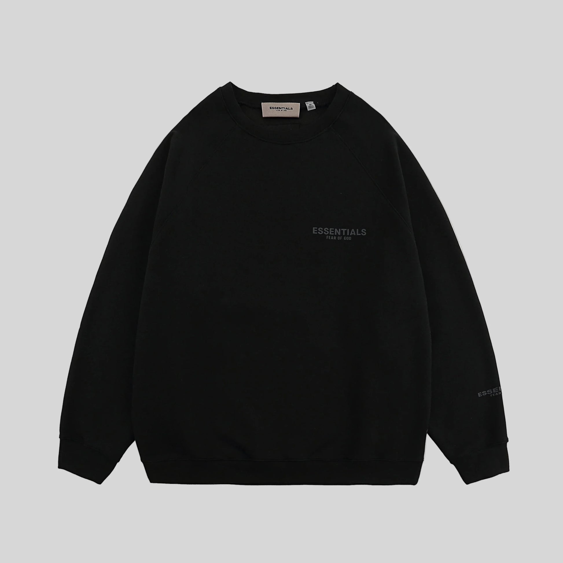 essentials black sweatshirt relaxed fit streetwear