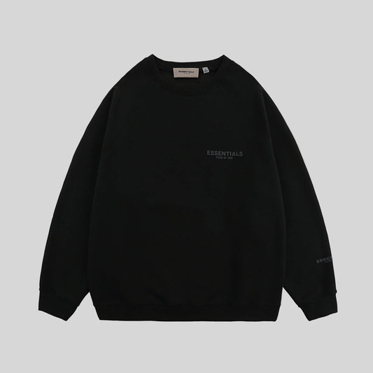 essentials black sweatshirt relaxed fit streetwear