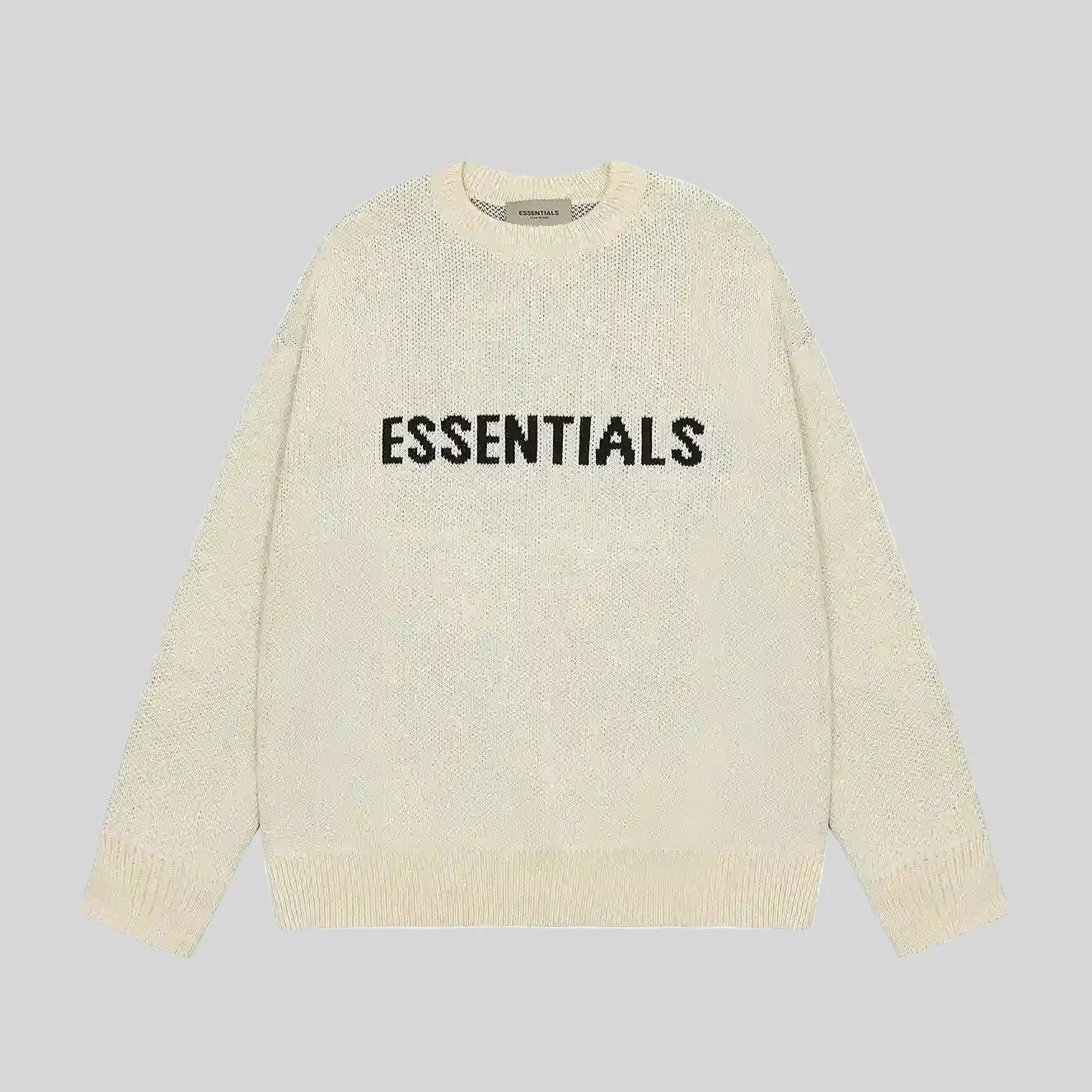 essentials light cream sweatshirt relaxed fit streetwear