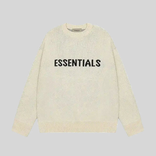 essentials light cream sweatshirt relaxed fit streetwear